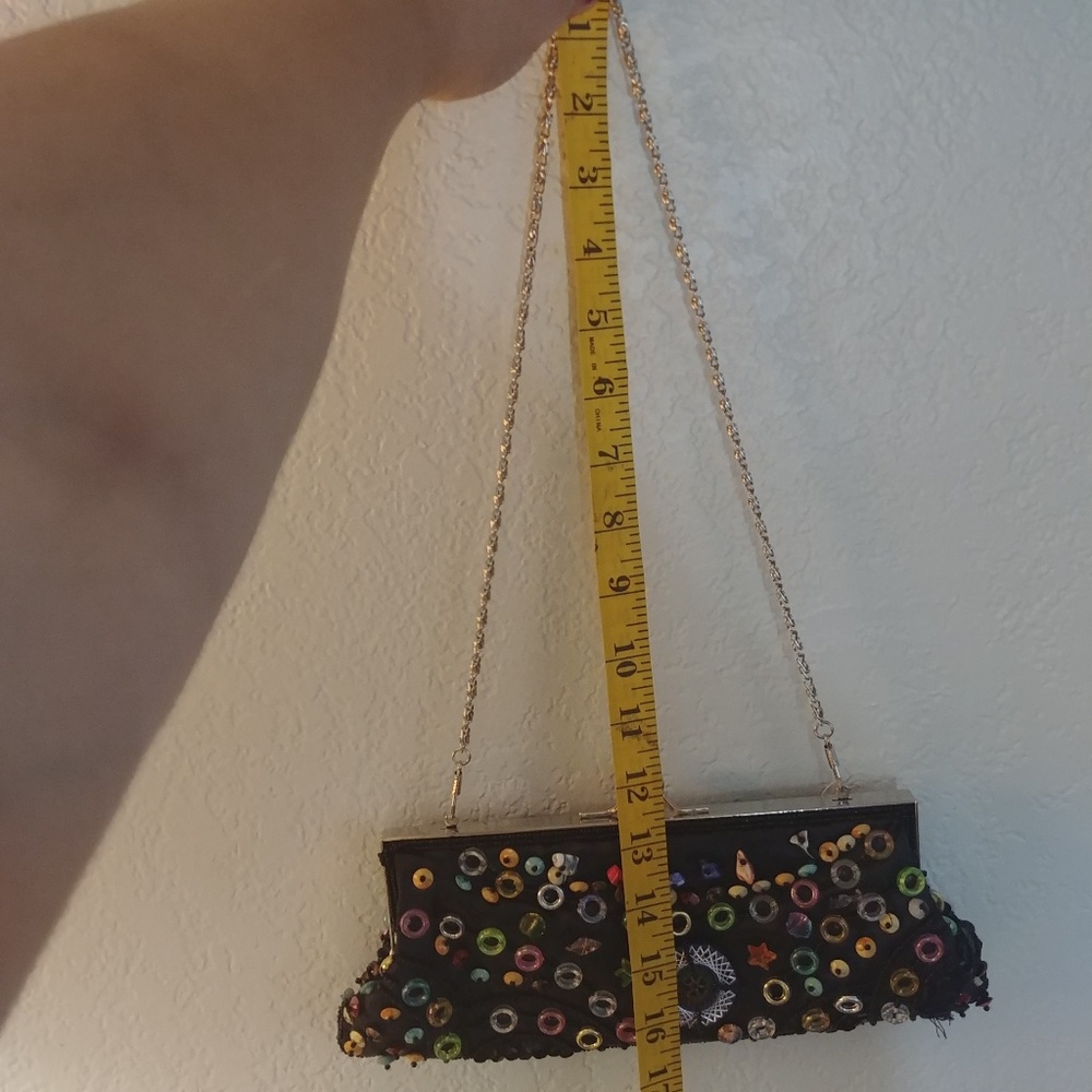 GEM Clutch Beaded Purse with Seashells T6 - Picture 5 of 9